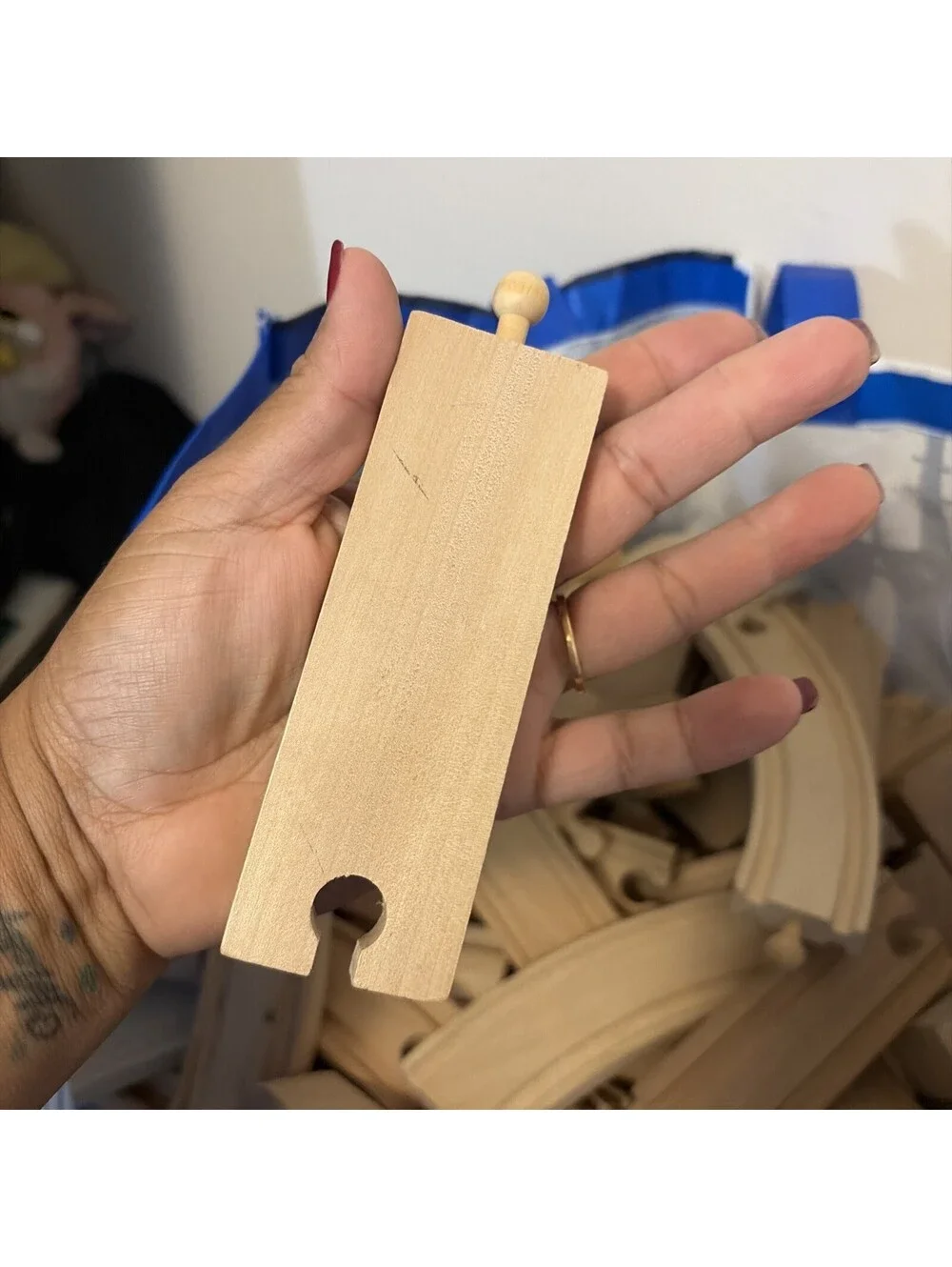 Bulk Wooden Train Track Lot 14 Lbs Over 200+ Pcs Curved Straight Switch Rails